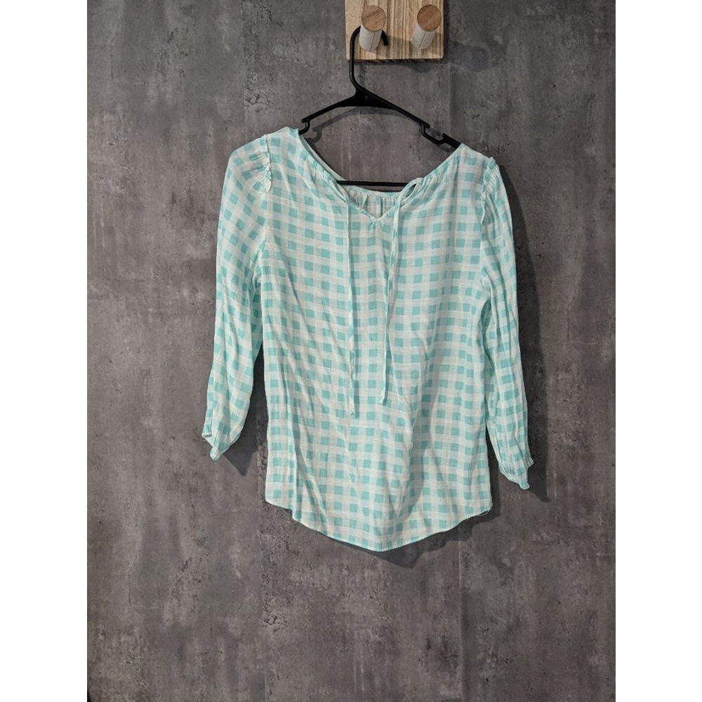 Women's Lauren Conrad Blouse XS Blue White Checkered